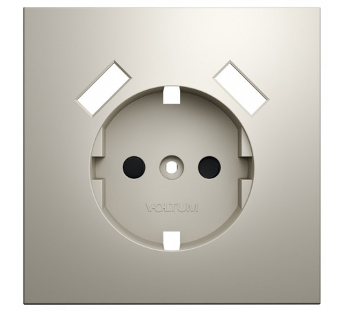 Накладка для розетки с заземлением и со шторками и 2хUSB type A Voltum S70 VLS000903