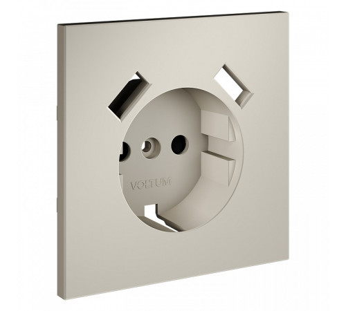 Накладка для розетки с заземлением и со шторками и 2хUSB type A Voltum S70 VLS000903