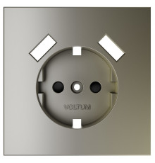 Накладка для розетки с заземлением и со шторками и 2хUSB type A Voltum S70 VLS000904