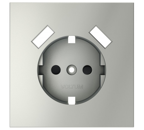 Накладка для розетки с заземлением и со шторками и 2хUSB type A Voltum S70 VLS000905