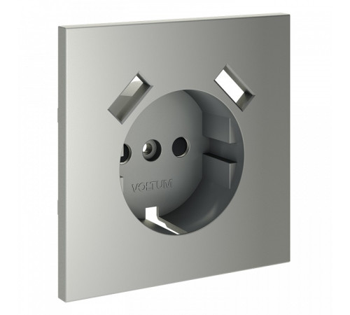 Накладка для розетки с заземлением и со шторками и 2хUSB type A Voltum S70 VLS000905