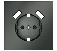 Накладка для розетки с заземлением и со шторками и 2хUSB type A Voltum S70 VLS000906