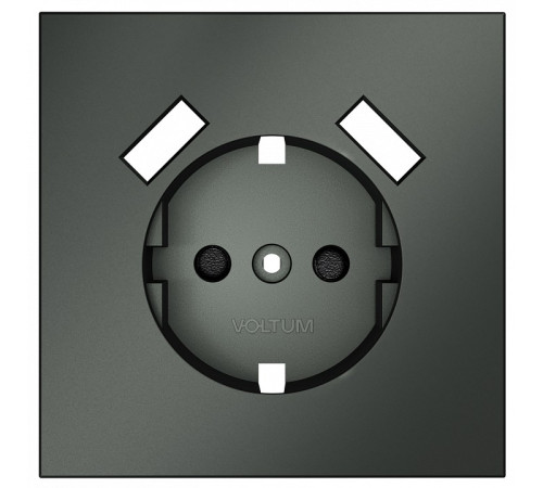 Накладка для розетки с заземлением и со шторками и 2хUSB type A Voltum S70 VLS000906