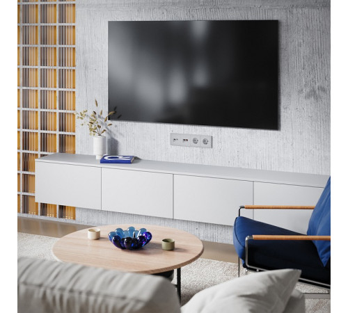 Накладка для ТВ-розетки и RJ-11 или RJ-45 Voltum S70 VLS002716