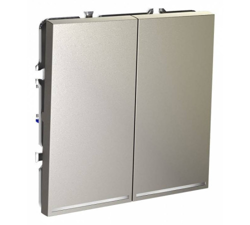 Выключатель проходной двухклавишный с подсветкой без рамки Voltum S70 VLS020404