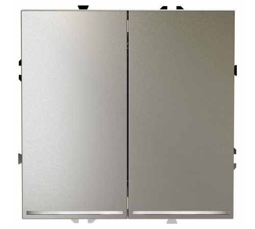 Выключатель проходной двухклавишный с подсветкой без рамки Voltum S70 VLS020404