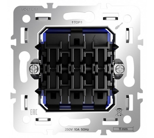 Механизм выключателя трехклавишного Voltum S70 VLS0301M
