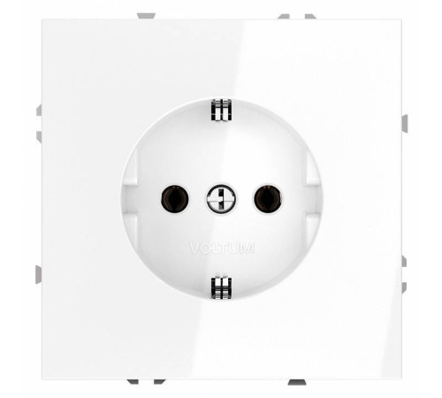 Розетка с заземлением, без рамки Voltum S70 VLS040101