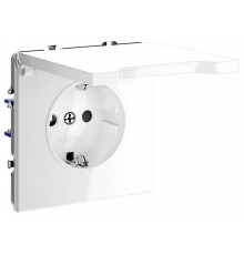 Розетка с заземлением и со шторкой, без рамки с крышкой Voltum S70 VLS040301