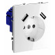 Розетка с заземлением и со шторкой и 2хUSB type A, без рамки Voltum S70 VLS040401
