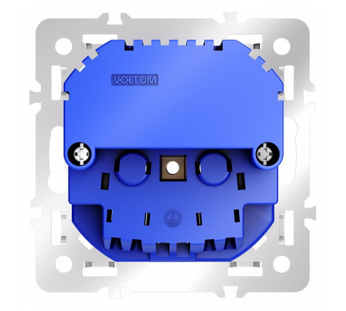 Механизм розетки с заземлением и со шторками и 2хUSB type A Voltum S70 VLS0404M