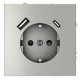 Розетка с заземлением и со шторкой и 2хUSB type A и C, без рамки Voltum S70 VLS040505