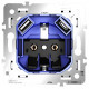 Механизм розетки с заземлением и со шторками и 2хUSB type A и C Voltum S70 VLS0405M
