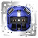 Механизм розетки с заземлением и со шторками и 2хUSB type A и C Voltum S70 VLS0405M
