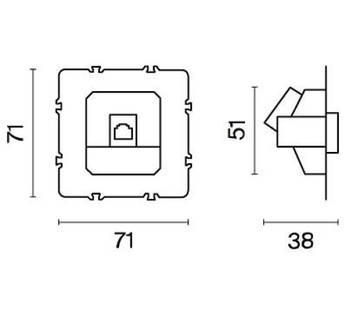Механизм розетки Ethernet RJ-45 Voltum S70 VLS0601M