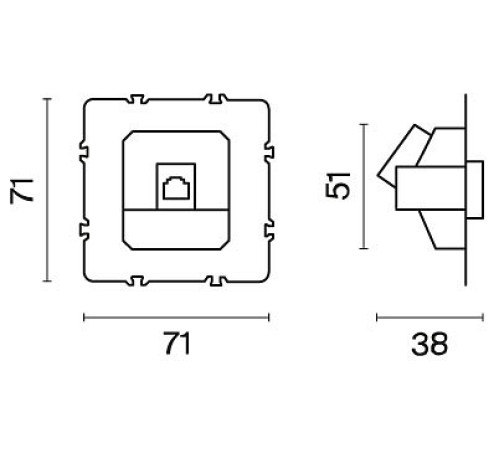 Механизм розетки Ethernet RJ-45 Voltum S70 VLS0601M