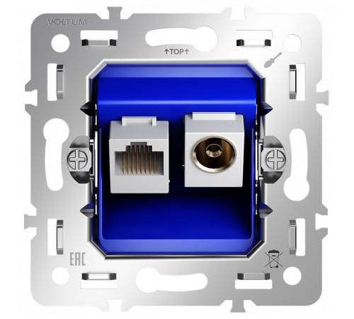 Механизм ТВ-розетки оконечные и розетки Ethernet RJ-45 Voltum S70 VLS0607M