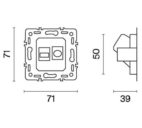 Механизм ТВ-розетки оконечные и розетки Ethernet RJ-45 Voltum S70 VLS0607M
