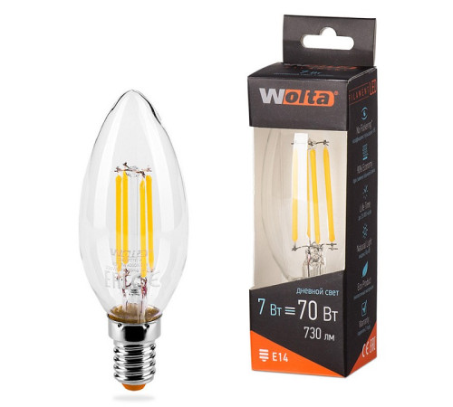 Лампа светодиодная Wolta E14 7Вт 4000K 25SCFT7E14