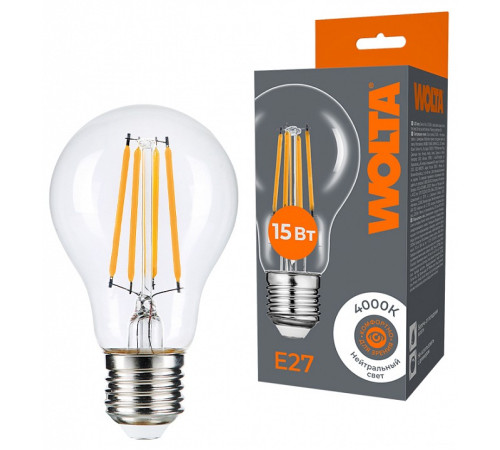 Лампа светодиодная Wolta E27 15Вт 4000K WF-A60-15W4KE27