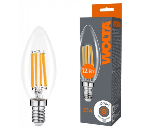 Лампа светодиодная Wolta E14 12Вт 4000K WF-C35-12W4KE14
