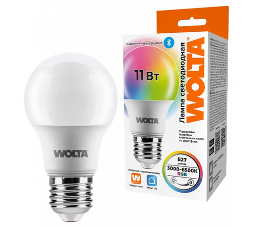 Лампа светодиодная Wolta WSTD-A60-11WRGBE27-SH
