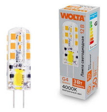 Лампа светодиодная Wolta  G4 3Вт 4000K WSTD-JC-12V3W4KG4-S