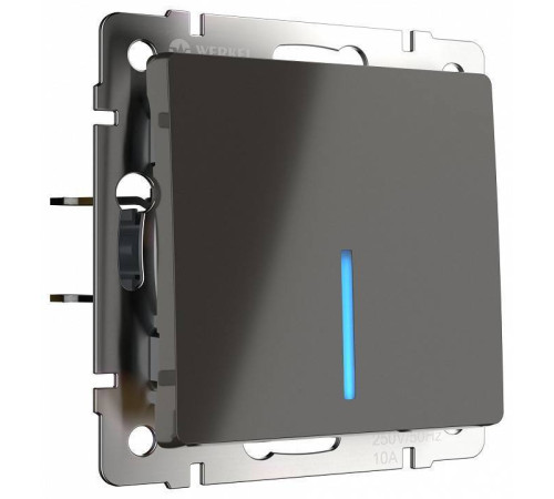 Выключатель одноклавишный с подсветкой Werkel серо-коричневый W1110107