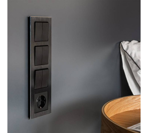 Рамка на 4 поста Werkel черный алюминий W0041708