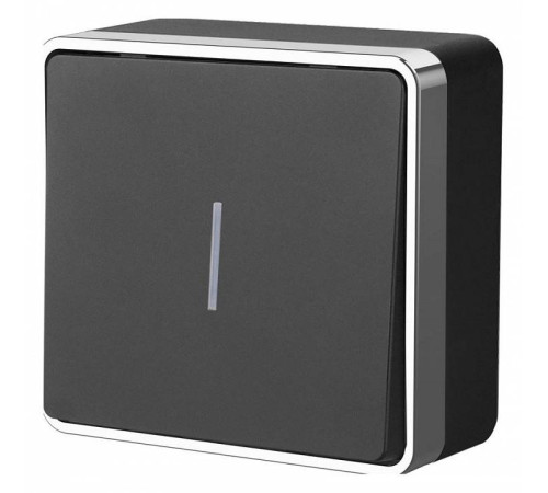 Выключатель одноклавишный с подсветкой Werkel Gallant (черный/хром) W5010135