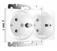 Розетка двойная с заземлением, без рамки Werkel белый W1172001