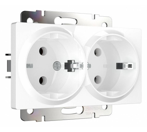 Розетка двойная с заземлением, без рамки Werkel белый W1172001