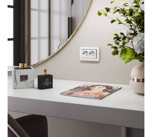 Розетка двойная с заземлением, без рамки Werkel белый W1172001