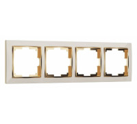 Рамка на 4 поста Werkel Snabb (слоновая кость/золото) W0041932 Snabb (слоновая кость/золото)