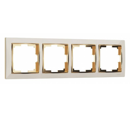 Рамка на 4 поста Werkel Snabb (слоновая кость/золото) W0041932 Snabb (слоновая кость/золото)