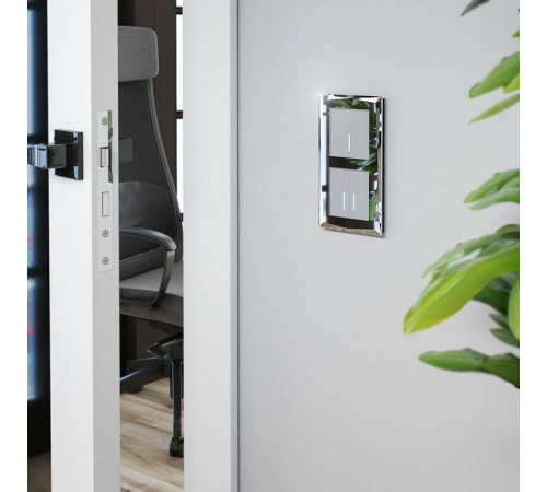 Выключатель сенсорый двухклавишный с подсветкой, без рамки Werkel серебряный W4520006