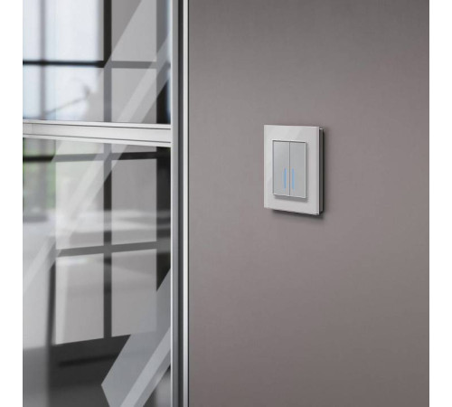 Выключатель сенсорый двухклавишный с подсветкой, без рамки Werkel серебряный W4520006