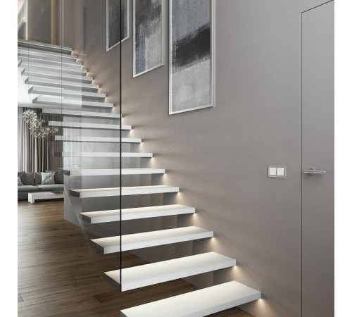 Выключатель одноклавишный с подсветкой без рамки Werkel Белые матовые W1110161