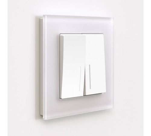 Выключатель двухклавишный с подсветкой без рамки Werkel Белые матовые W1120161