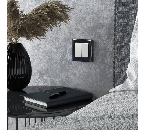 Выключатель двухклавишный с подсветкой без рамки Werkel Белые матовые W1120161