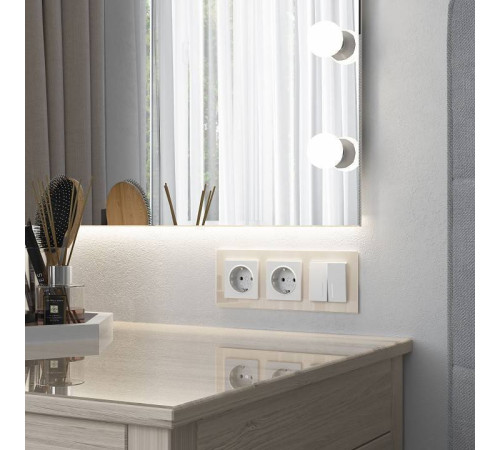 Выключатель двухклавишный с подсветкой без рамки Werkel Белые матовые W1120161