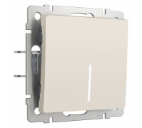 Выключатель проходной одноклавишный с подсветкой без рамки Werkel Айвори матовый W1112162