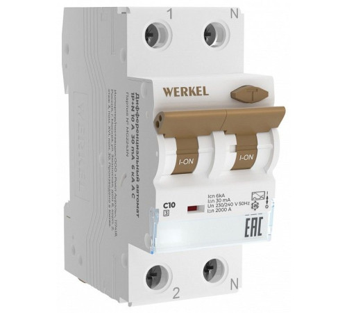 Дифференциальный автоматический выключатель 1P Werkel W922P254
