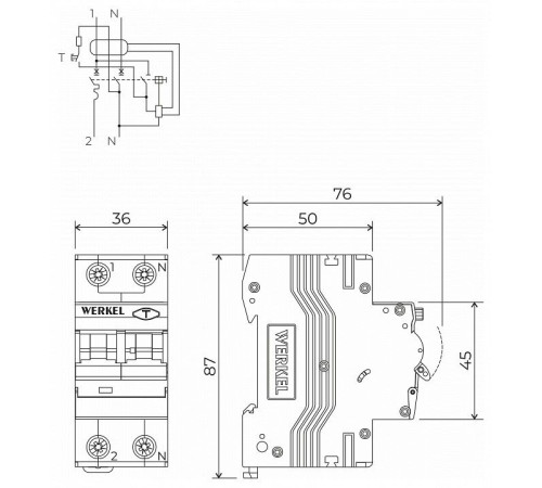 Дифференциальный автоматический выключатель 1P Werkel W922P324