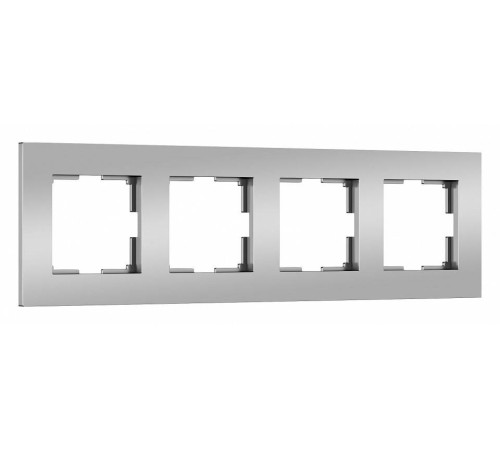Рамка на 4 поста Werkel Slab серебро матовый W0042965