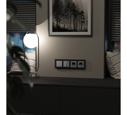 Рамка на 4 поста Werkel Senso черный soft-touch W0043108