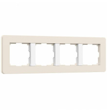 Рамка на 4 поста Werkel Split айвори/белый, soft-touch W0043066