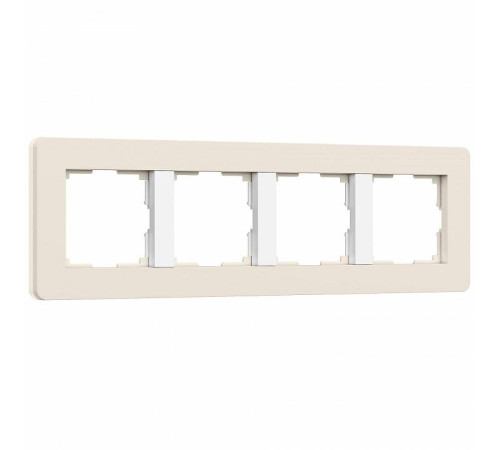 Рамка на 4 поста Werkel Split айвори/белый, soft-touch W0043066