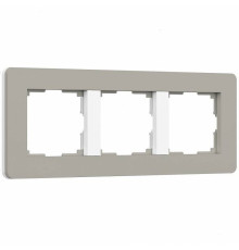 Рамка на 3 поста Werkel Split дымчатый/белый, soft-touch W0033067