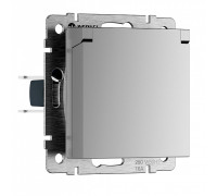 Розетка с заземлением и со шторкой, без рамки с крышкой Werkel  W1171206